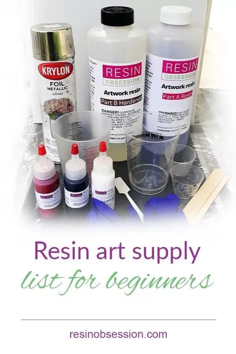 Get the complete supplies list of what beginners need for their first resin art project. Downloadable PDF that you can have while shopping! Painting Supplies List, Resin Techniques, Silver Artwork, Art Supplies List, Resin Art Supplies, Resin Work, Airbnb Promotion, Epoxy Art, Diy Resin Projects