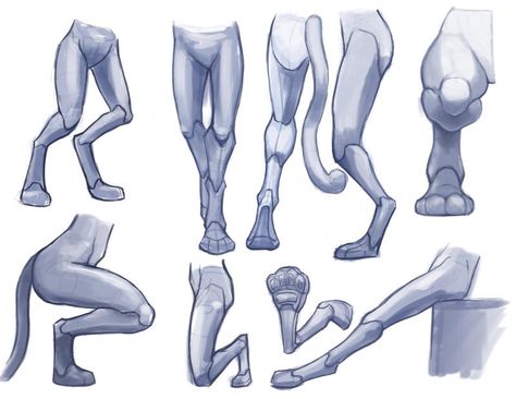 Wolf Hind Legs Reference, Cat Hind Leg Reference, Digitigrade Legs Drawing Poses, Leg Shading Reference, Anthro Leg Reference, Fox Legs Drawing, Digi Legs Drawing, Animal Leg Drawing, How To Draw Goat Legs On Humans