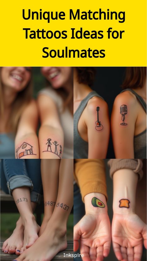 Unique Matching Tattoos Ideas for Soulmates Vacation Matching Tattoos, Unbreakable Bond Tattoo Symbols, Missing Puzzle Piece Tattoo, Soul Sister Tattoos Symbol, Soulmate Tattoo Symbol, Matching Tattoos For Mother And Daughter, Sister Tattoos For 2 Unique, Matching Tattoos Ideas, Unique Friendship Tattoos