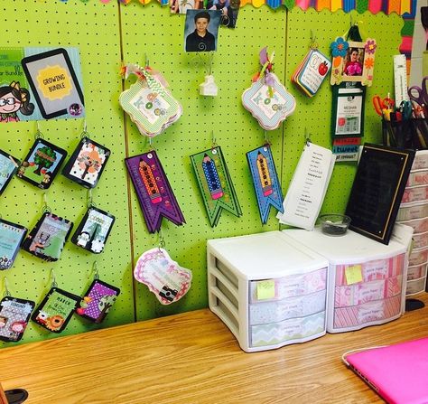 Pegboards make great way to separate space in your classroom and the pegs are perfect for hanging just about everything! Pegboard Classroom, Peg Board Ideas, Ideas For Organizing, Peg Boards, Organizational Tips, Reading Comprehension Lessons, Classroom Tools, Homeschool Classroom, Old Room