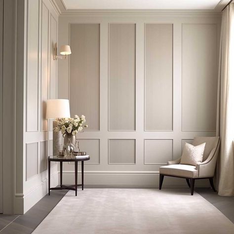 8+ Hallway Panelling Ideas for the Modern Minimalist Home • 333+ Inspiring Lifestyle Ideas Georgian Panelling Living Room, Hallways With Panelling, Narrow Hallway Panelling, Paneled Hallway, Panelled Living Room, Hallway Panelling Ideas, Georgian Exterior, Modern Panelling, Moscow House