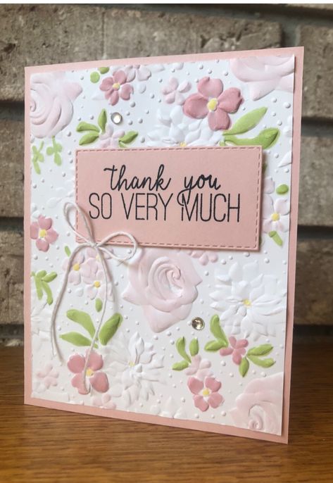 Stampin Up Country Floral, Stampin Blends, Country Floral, Paper Crafts Card, Pink Cards, Making Greeting Cards, Embossed Cards, Up North, Su Cards