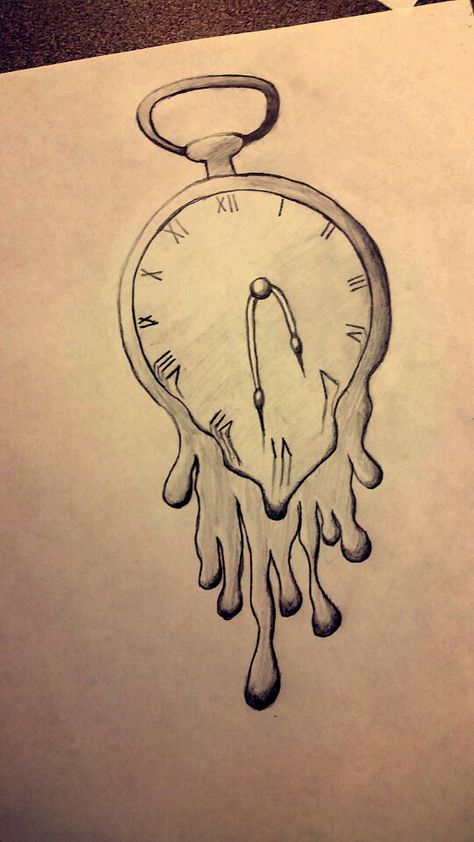 Time melting away. I drew this while taking a test and my teacher hung it up and said it was a great representation of time during the test. Time Running Out Art, An Object Melting Drawing, Something Melting Drawing, Melting Drawing Ideas, Fever Drawing, Melting Objects, Melting Drawing, Graphite Pencil Drawings, Present Drawing