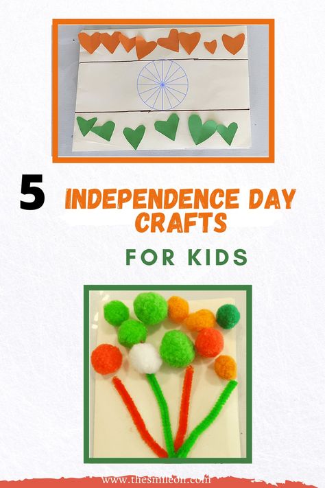 15th August is celebrated as Independence Day in India. Here are 5 super easy and fun crafts to make with kids preschool and toddlers. #independencedaycraftsforkids, #indianflagcrafts, #indiancrafts, #republicdayindia Independence Day Crafts For Toddlers, 15 August Independence Day Craft, Independence Day Crafts For Kids, Independence Day Crafts, Activities For Kids Preschool, India Theme, Independence Day Activities, Craft Activities For Toddlers, Kites Craft