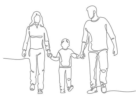 Familia de línea continua. feliz madre, ... | Premium Vector #Freepik #vector #amor #mano #familia #educacion Family Dibujo, Silhouette Of Couple, Line Art Family, Holding Hands Drawing, Disney Drawing Tutorial, Digital Graphics Art, Kids Silhouette, Happy Childhood, Silhouette People