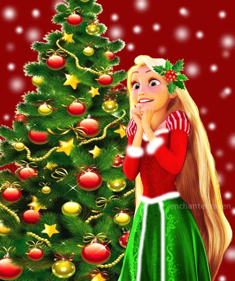 Disney Christmas                                                                                                                                                                                 Más Christmas Diary, Disney Merry Christmas, All Disney Princesses, Cinnamon Girl, Angel Cake, Princess Rapunzel, Disney Fanatic, Disney Favorites, Disney Tangled