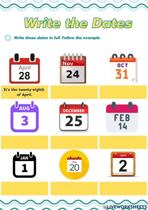 Days And Months Worksheets, English Dates Worksheet, Days In A Week Worksheet, Days Worksheet, Time And Calendar Worksheet Class 2, Calendar Worksheets, Date Activities, Teaching Esl, Mathematics Worksheets