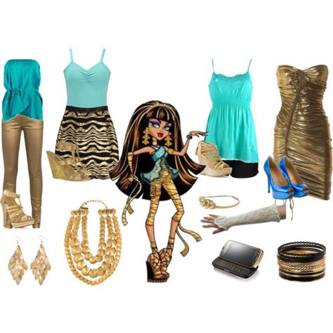 cleo de nile style Monster High Cleo De Nile Outfit, Cleo Inspired Outfits, Cleo De Nile Aesthetic Outfit, Cleo Monster High Outfit, Cosplay Outfit Ideas, Monster High Fashion, Monster High Halloween Costumes, Monster High Halloween, Monster High Cosplay