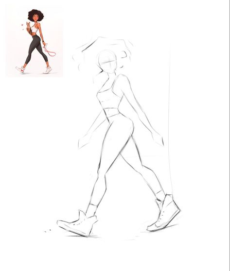 Manga Full Body Poses, Walking Poses Drawing, Walking Pose Reference Drawing, Neutral Pose, Shape Drawing, Side View Drawing, Walking Poses, Drawing Anatomy, Body Study