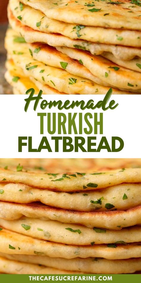 Flat Breads Recipe Easy, Greek Yogurt Flatbread, Belgian Recipes, Greek Flatbread, Yogurt Flatbread, Turkish Flatbread, I Lost 100 Pounds, Savory Snack Recipes, Cultural Foods