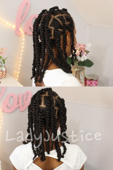 two strand twists with rubber bands Rubber Band Twist Natural Hair, Twist With Rubber Bands Natural Hair, Twists With Rubber Bands, 2 Strand Twist Styles Natural Kids, Weekly Hairstyles, Girls Braided Hairstyles Kids, Teens Hairstyles, Toddler Braided Hairstyles, Eva Hair