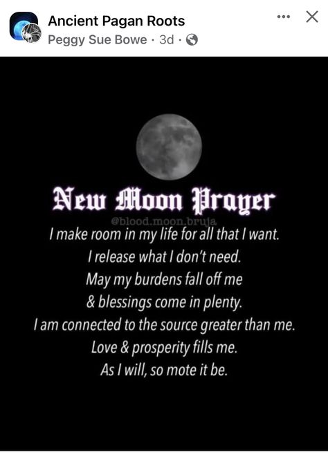 New Moon Chant, New Moon Prayer, Moon Vibes, Witchcraft Spells For Beginners, Spells For Beginners, Moon Rituals, Witchcraft Spells, New Moon Rituals, Witch Spell Book