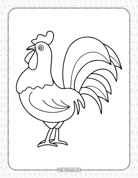 Chicken Clipart Black And White, Bird Clipart Black And White, Chicken Outline, Carrot Drawing, Chicken Coloring Pages, Cartoon Rooster, Bordados Tambour, Chicken Coloring, Chicken Drawing