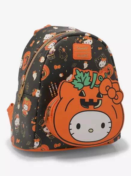 Loungefly Hello Kitty Pumpkin Mini Backpack, Loungefly Halloween, Slay Funny, Spooky Icons, Jack O Lantern Costume, Sanrio Backpack, Kitty Pumpkin, Sanrio Clothes, Hello Kitty Pumpkin, Pumpkin Bag