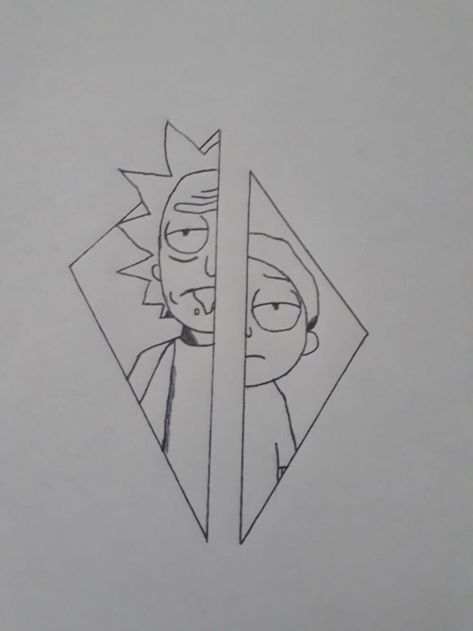 Doodles To Do In School, Pop Culture Tattoos, Rick E Morty, Rick And Morty Tattoo, Rick And Morty Drawing, Culture Tattoos, Disney Drawings Sketches, Trippy Drawings, Easy Cartoon Drawings