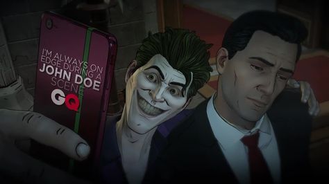 Telltale's Batman: The Enemy Within Episode 2 Trailer "The Pact" features the debut of some familiar Gotham faces including Harley Quinn and other villains. September 26 2017 at 03:00PM  https://www.youtube.com/user/ScottDogGaming Joker Telltale, Telltale Batman, Batman Telltale, The Enemy Within, Joker Art, John Doe, Dc Comics Artwork, Batman Joker, After Life