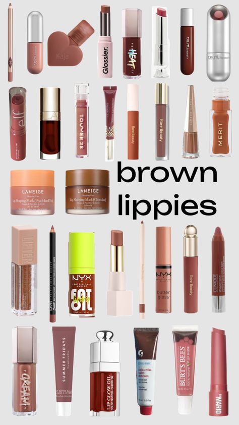 Brown Lippies, Best Lip Products, Preppy Makeup, Lip Makeup Tutorial, Brown Skin Makeup, Makeup Help, Fancy Makeup, Lip Products, Dark Skin Makeup