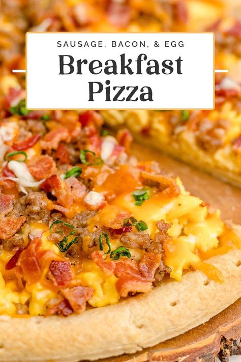 Low Carb Breakfast Pizza, Breakfast Pizza Sauce, Keto Breakfast Pizza, Gluten Free Breakfast Pizza, Pizza With Sausage, Egg Pizza Breakfast, Fathead Pizza, Breakfast Pizza Recipe, Bacon Pizza