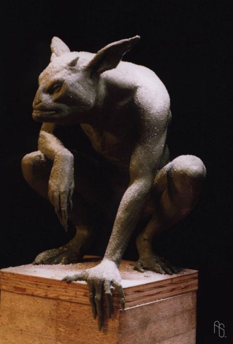 Perched Gargoyle by aaronsimscompany on DeviantArt Gargoyle Pose, Gargoyle Sculpture, Demon Hunter, Peregrine, Art Studies, Dark Fantasy, Pose Reference, Garden Sculpture, Lion Sculpture