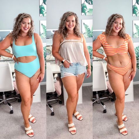 Mid Size Vacation Outfits, Mid Size Beach Outfit, Neutral Summer Outfits, Outfit Edit, Curvy Summer Outfits, Mid Size Fashion, Mid Size, Summer Fashion Outfits, Plus Size Swimwear