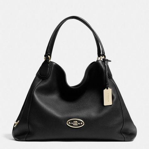 Coach Edie Shoulder Bag ($375) ❤ liked on Polyvore featuring bags, handbags, shoulder bags, purses, black, leather shoulder handbags, black leather shoulder bag, genuine leather handbags, black leather handbags and mini shoulder bag Coach Edie Shoulder Bag, Teal Fashion, Pretty Purses, Lightweight Bag, Coach Shoulder Bag, Purses Designer, Coach Purse, Peacock Blue, Coach Leather