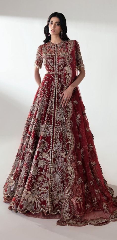 Republic Womenswear, Gown Making, Indian Royalty, Red Bridal Dress, Desi Wedding Dresses, Indian Bride Outfits, Latest Bridal Dresses, Asian Bridal Dresses, Pakistani Wedding Outfits