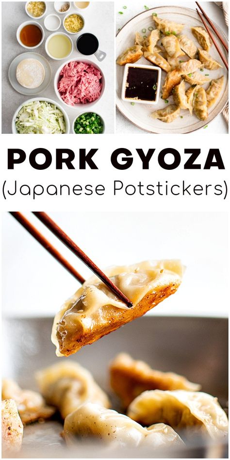 Fried Potstickers, Gyoza Dipping Sauce, Gyoza Wrappers, Homemade Gyoza, Homemade Dumplings Recipe, Pork Wraps, Pork Dumplings, Best Healthy Dinner Recipes, Meat Eater