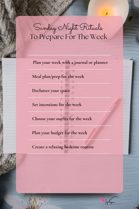 Prepare for the week ahead by organizing, planning and practicing self care Night Rituals, Bedtime Routine, Sunday Night, Ask Me Anything, Meal Planning, Self Care, Budgeting, How To Plan, Quick Saves