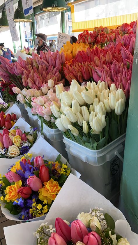 Tulips Tulip Aesthetic, Pikes Place, Pike Place Market, Pike Place, Seattle Washington, Best Memories, Tulips, Seattle, Washington