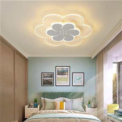 Flush Mount Led Lights, Pop Ceiling Design, Plafond Design, تصميم للمنزل العصري, White Light Bulbs, Dimmable Lamp, Led Ceiling Lamp, White Ceiling, False Ceiling Design