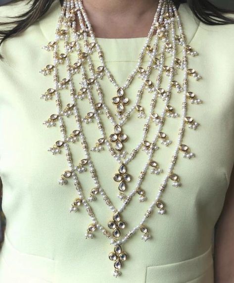 Hyderabadi Jewelry, Kundan Jewellery Set, Pearl Necklace Earrings, Bridal Hair Jewelry, Bridal Fashion Jewelry, Kundan Necklace, White Pearl Necklace, Pakistani Jewelry, Layer Necklace