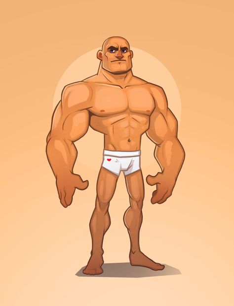 How To Draw Strong Man, Muscle Cartoon Character, Muscular Cartoon Character, Cartoon Muscle Man, Strong Man Drawing Reference, Strong Man Character Design, Muscle Character Design, Buff Cartoon Character, Chibi Muscle