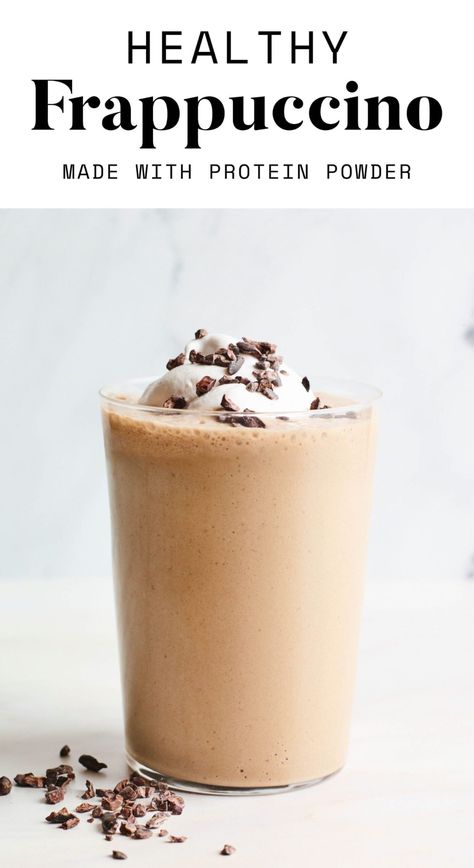 Protein Powder Coffee, Healthy Coffee Drinks, Coffee Protein Smoothie, Coffee Recipe Healthy, Mocha Smoothie, Homemade Frappuccino, Coffee Protein Shake, Frappe Recipe, Frappuccino Recipe