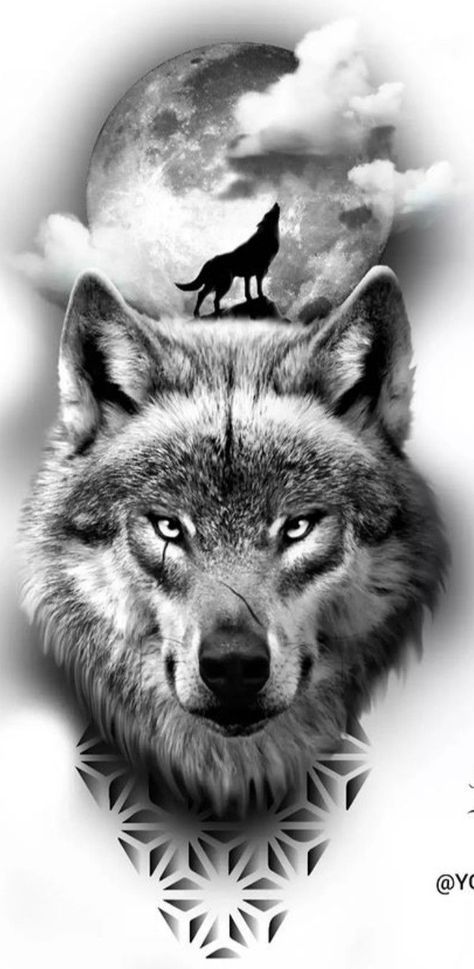 Wolf Tattoos Men, Tattoos Men, Wolf Tattoos, Wolf Tattoo, The Moon, Moon, Tattoos, Blue, Art