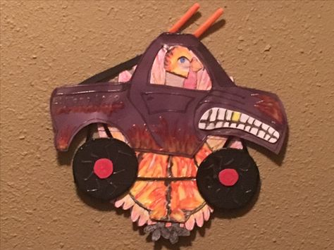 Disguise a Turkey - Monster Truck - El Toro Loco Monster Truck Turkey Disguise, Monster Truck Pumpkin, Disguise A Turkey Monster Truck, Monster Truck Template, Turkey Science, Turkey Disquise Project, Turkey Monster, Disguise A Turkey Ideas Kids, Monster Truck Box Car