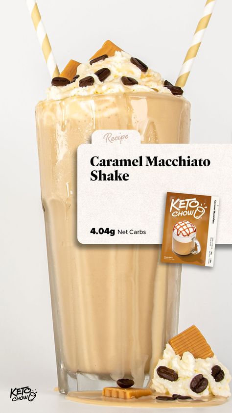 The basics of prepping a Caramel Macchiato Keto Chow! Keto Chow, Caramel Macchiato, Caramel Flavoring, Three Ingredient, Chow Chow, Low Carb Diet, The Basics, Sweet Recipes, Sugar Free