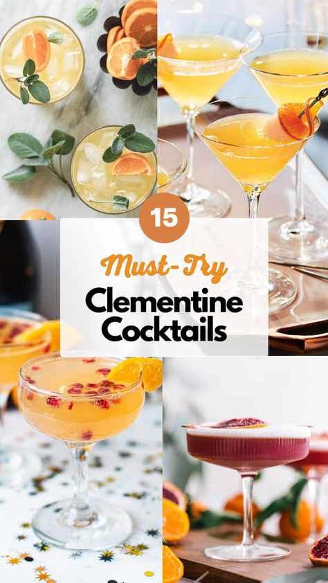 Clementine Cocktails Citrus Cocktail Recipes, Clementine Cocktail, Citrus Cocktails, Batch Cocktails, Vodka Cocktails Recipes, Cocktails To Try, Lemonade Drinks, Citrus Twist, Sweet Citrus