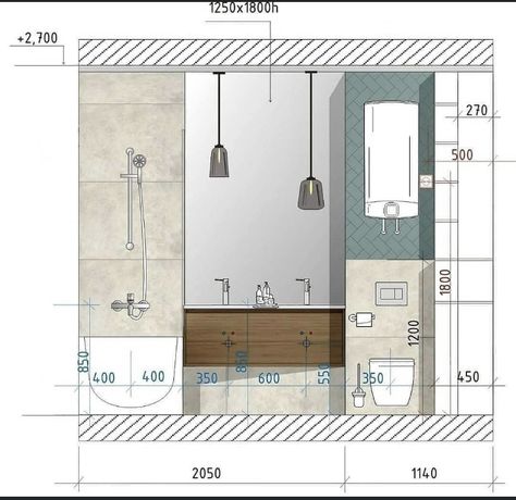 Bathroom Layout Plans, Bathroom Dimensions, Furniture Details Design, Interior Design Presentation, Arch Interior, Interior Design Sketches, Toilet Design, Modern Baths, Bathroom Layout