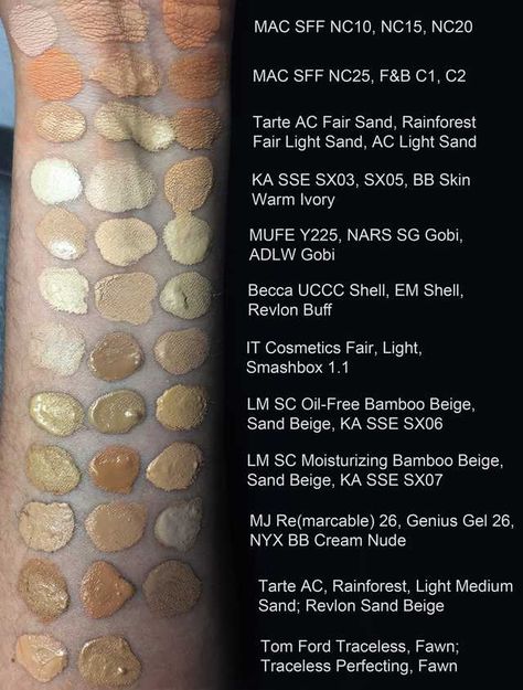 Re-done olive-friendly foundation swatches, including CoverFX G+ line - Imgur Foundation For Medium Skin Tone, Olive Makeup, Fair Olive Skin, Pale Olive Skin, Olive Skin Makeup, Concealer Swatches, Light Olive Skin, Bobbi Brown Skin Foundation, Olive Complexion