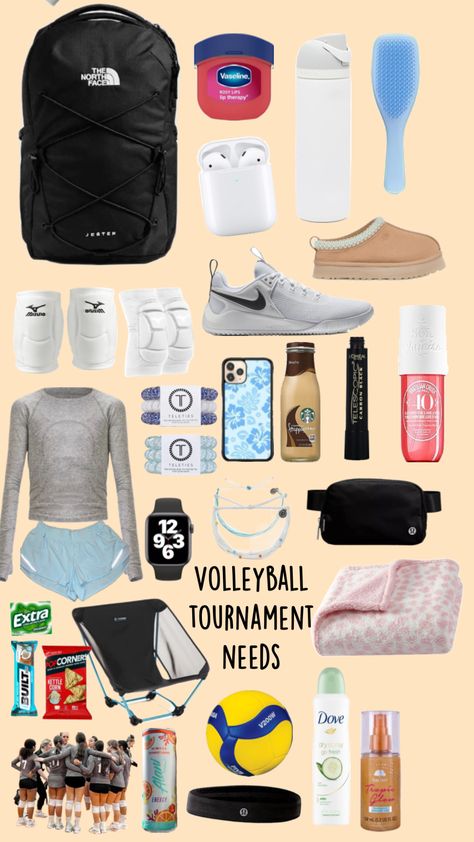 Sports Bag Essentials, Volleyball Accessories, Vollyball Outfits, Volleyball Tournament, Volleyball Bag, Volleyball Tournaments, Volleyball Practice, Simple Outfits For School, Volleyball Inspiration