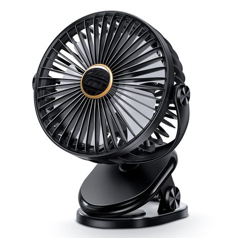 (Sponsored) SmartDevil Clip on Fan, 360 Rotation Portable Small Desk Fan, 3 Speed Personal Rechargeable Battery Operated Table Fan with Clip, Mini Clip Fan for Stroller, Camping, Office, Desk(Black) (As an Amazon Associate I earn from qualifying purchases) hashtag_camping_outdoor_gadgets Office Desk Black, Clip On Fan, Clip Fan, Desk Black, Outdoor Gadgets, Gaming Station, Desk Fan, Portable Fan, Tent Accessories