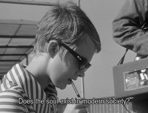 No it doesnt : i could write about this for a long time but im not in the mood to rn lol Terrence Loves You, Cinema Quotes, Jean Seberg, French New Wave, Jean Luc Godard, French Cinema, I Love Cinema, Movie Lines, Film Quotes