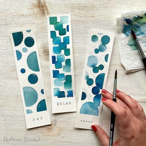 Creative Bookmarks, Bookmark Craft, Watercolor Paintings For Beginners, Watercolor Bookmarks, Watercolour Inspiration, Watercolor Projects, Watercolor Paintings Easy, Diy Watercolor, Book Art Diy