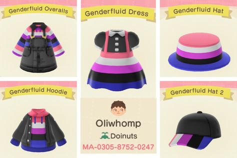 I finished the pride line of custom clothes in animal crossing 😊 I tried to stick to umbrella identities and sexualities plus ones that don’t fit under an umbrella, plus a couple i personally identify with. lmk if there are any additional flag requests, I have room for 1 or two more! See my board/pins for more flags! Creator code is MA-0305-8752-0247 feel free to share or use these designs as reference to make ur own❤️ Genderfluid Pride Animal Crossing New Horizons Custom clothes designs Animal Crossing Pride Flag, Acnh Pride Design, Animal Crossing Pride, Acnh Pride, Animal Crossing Flag, Trans Outfit, Kandi Cuff Patterns, Under An Umbrella, Genderfluid Pride