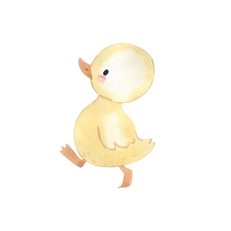 Duck Illustration Cute, Cute Watercolor Animals, Duck Watercolor, Watercolor Duck, Baby Animal Painting, Illustrated Animals, Baby Watercolor, Illustration For Kids, Duck Illustration