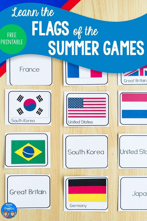 Get ready for the summer Olympics with this free printable flag activity for kids and 4 simple games to play with them. Olympic Flag Crafts For Kids, Summer Olympics Preschool, Torch Craft, Olympic Torch Craft, Olympic Printables, Olympic Themed Activities, Summer Olympics Crafts, Summer Olympics Activities, Olympic Games For Kids