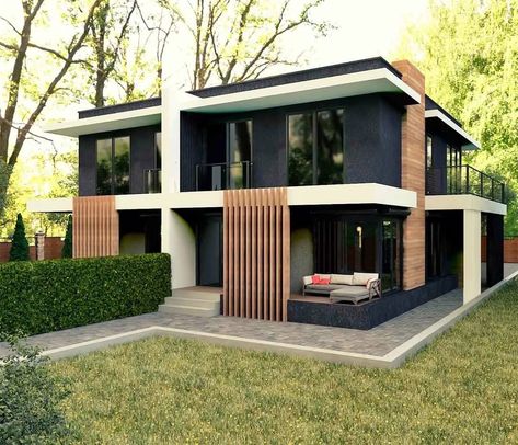 Duplex Design, Architectural Design House Plans, House Construction Plan, Model House Plan, Duplex House Design, Casa Container, Exterior Paint Colors For House, Container House Design, House Paint Exterior