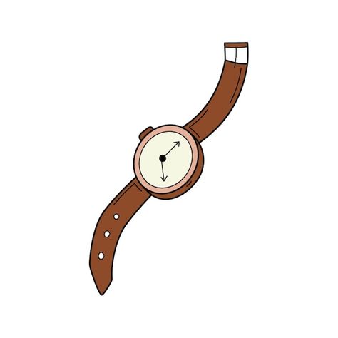 A wrist watch with a strap. doodle style... | Premium Vector #Freepik #vector #wrist-watch #wristwatch #watch #clock-illustration Hand Watch Drawing, Wrist Watch Drawing, Clock Illustration, Watch Drawing, Watch Clock, Flat Design Illustration, Doodle Style, Watch Cartoons, Expensive Watches