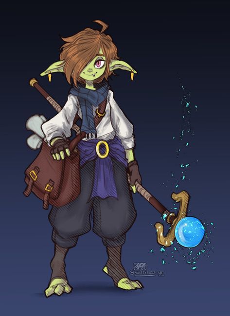 (3) MartyRigz_Art on🟦☁️ -🐭✍🏳️‍🌈 op X: 'Lil wizard gobbo, he a good boi 💚🪄📘 https://t.co/to8AG91N3H' / X Goblin Art Dnd, Dungeons And Dragons Races, Goblin Art, Dungeons And Dragons Art, Dungeons And Dragons Game, Concept Art Character, Dungeons And Dragons Characters, Dnd Art, Creature Concept Art