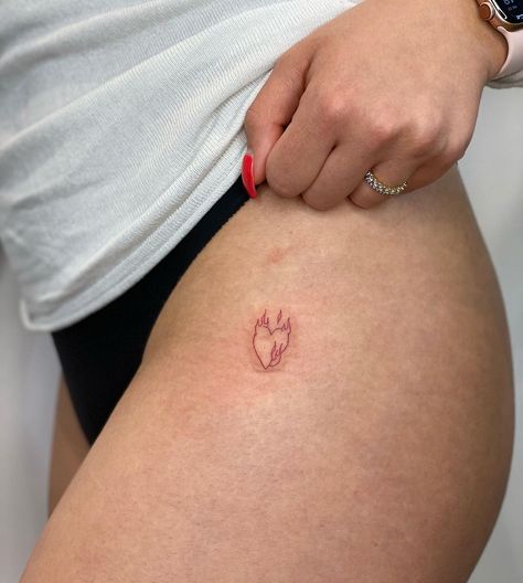 Burning Heart Tattoo, Burning Tattoo, Burning Heart, Grunge Tattoo, Red Tattoos, Body Tattoos, Heart Tattoo, Choose Me, Paw Print Tattoo